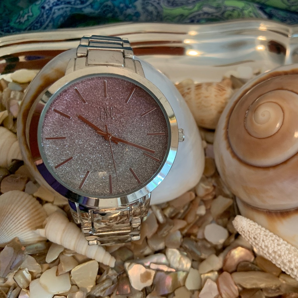 INC Pink and silver ombré watch
